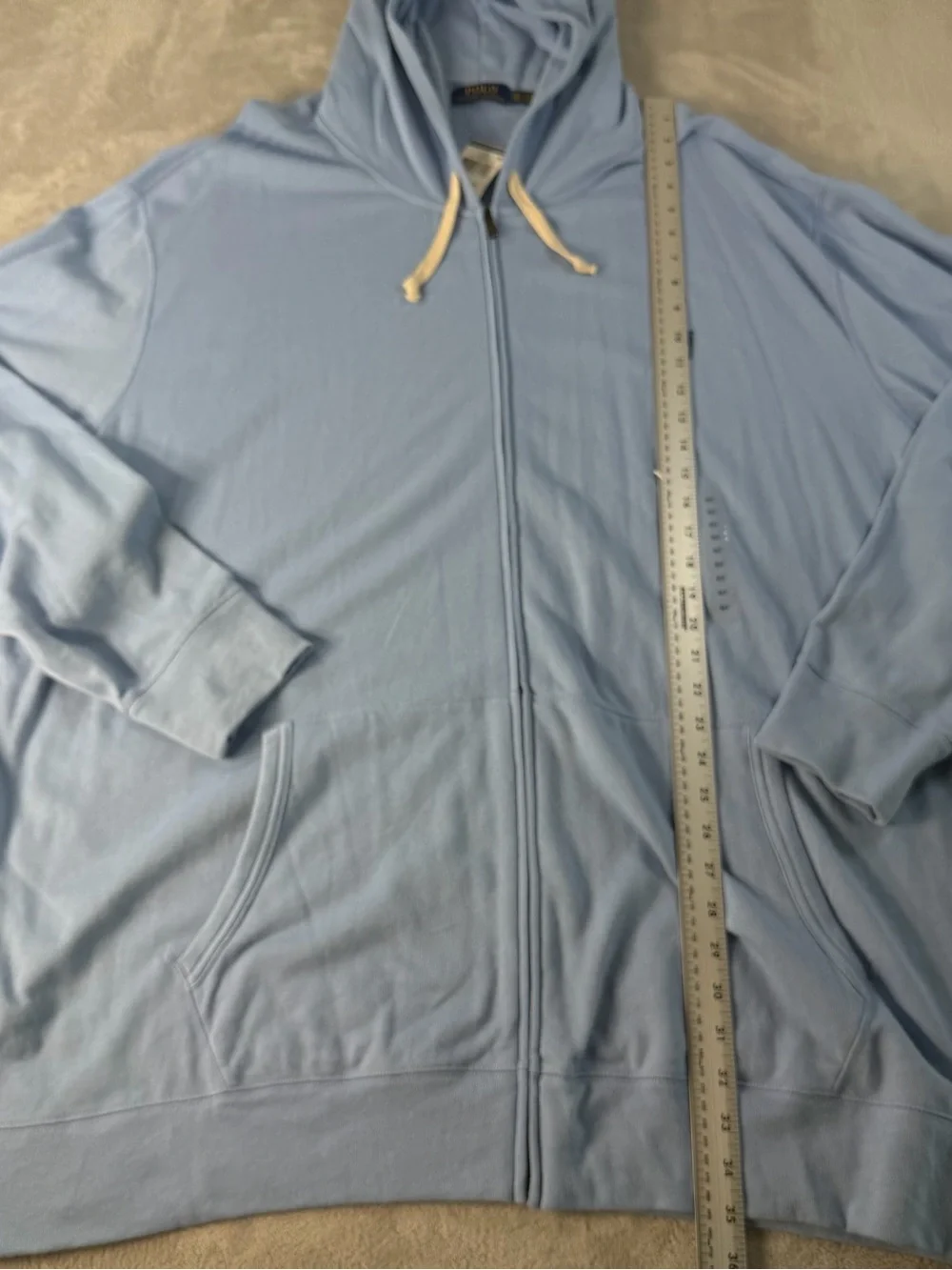 Polo Ralph Lauren Light Blue Full Zip Hoodie Mens 3XLT Big & Tall Sweatshirt